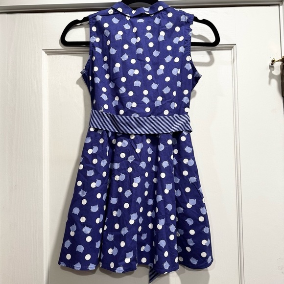 American Girl Purr-fect Dots Dress Sz 10 Cat Fourth of July 4th Red White Blue - Picture 3 of 9